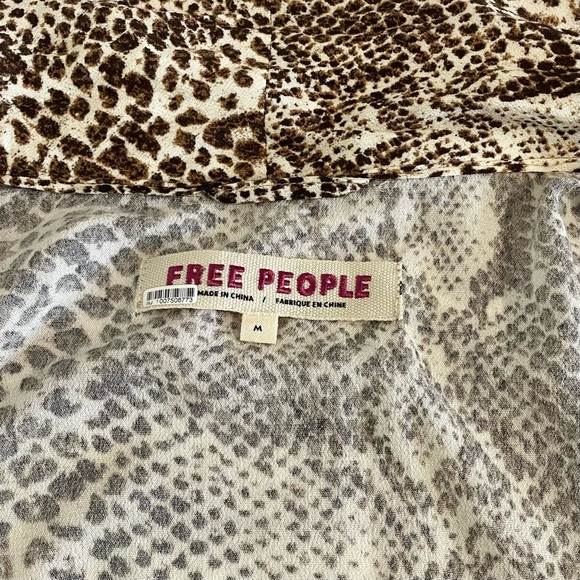 Free People Animal Print Midi Kimono Duster Cardigan Wild Nights - Picture 9 of 12